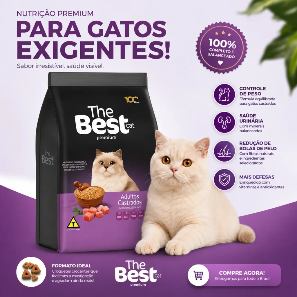 Encontre a melhor ração para gato castrado para uma alimentação equilibrada e saborosa.